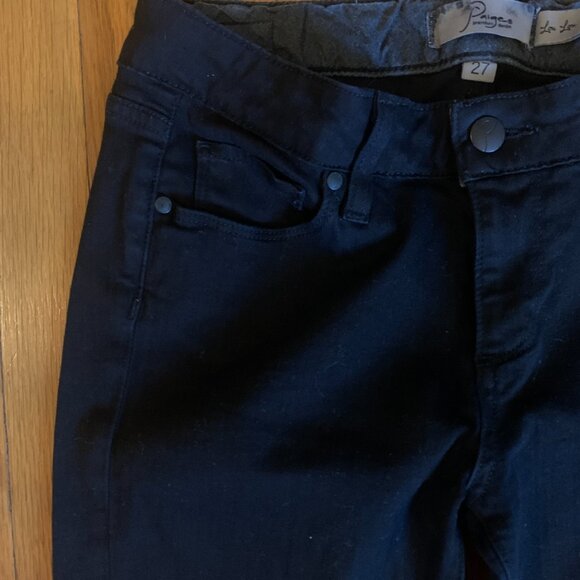 PAIGE - Lou Lou Flare Black Jeans - Picture 6 of 9